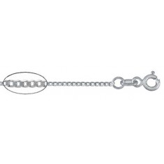 16" Rhodium Plated Curb Chain - Package of 10, Sterling Silver